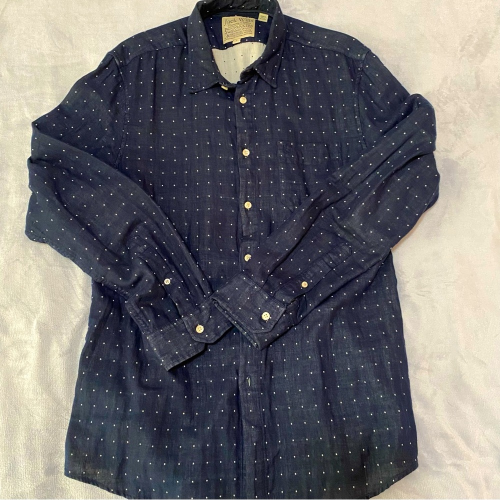 Jack Wills men’s double layered muslin polka dots shirt